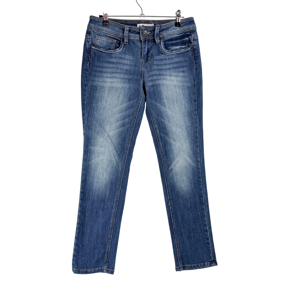 Dollhouse Roll-Up Skinny Capri Jeans Medium Wash Blue Denim Womens‎ Size 7